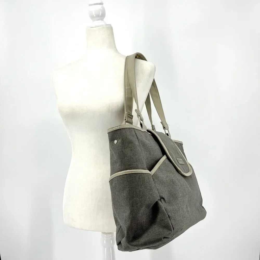 Just One You gray‎ diaper bag with accessories